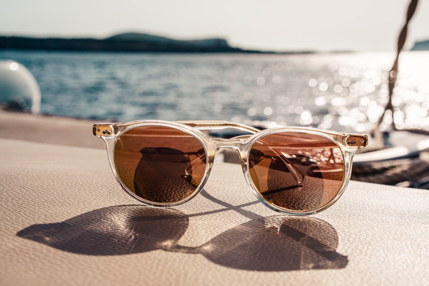Sunglasses displayed in natural outdoor light